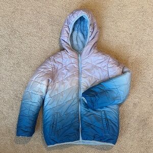 Eddie Bauer- Gradient Blue Hooded Kids Jacket- Size 10/12